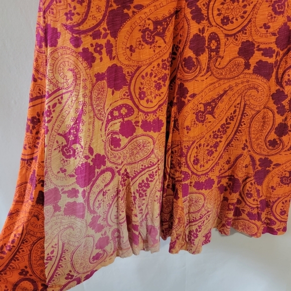 Tommy Bahama Orange Red Floral Paisley Beach Dress Sz L Sleeveless V-neck Casual - Picture 7 of 12